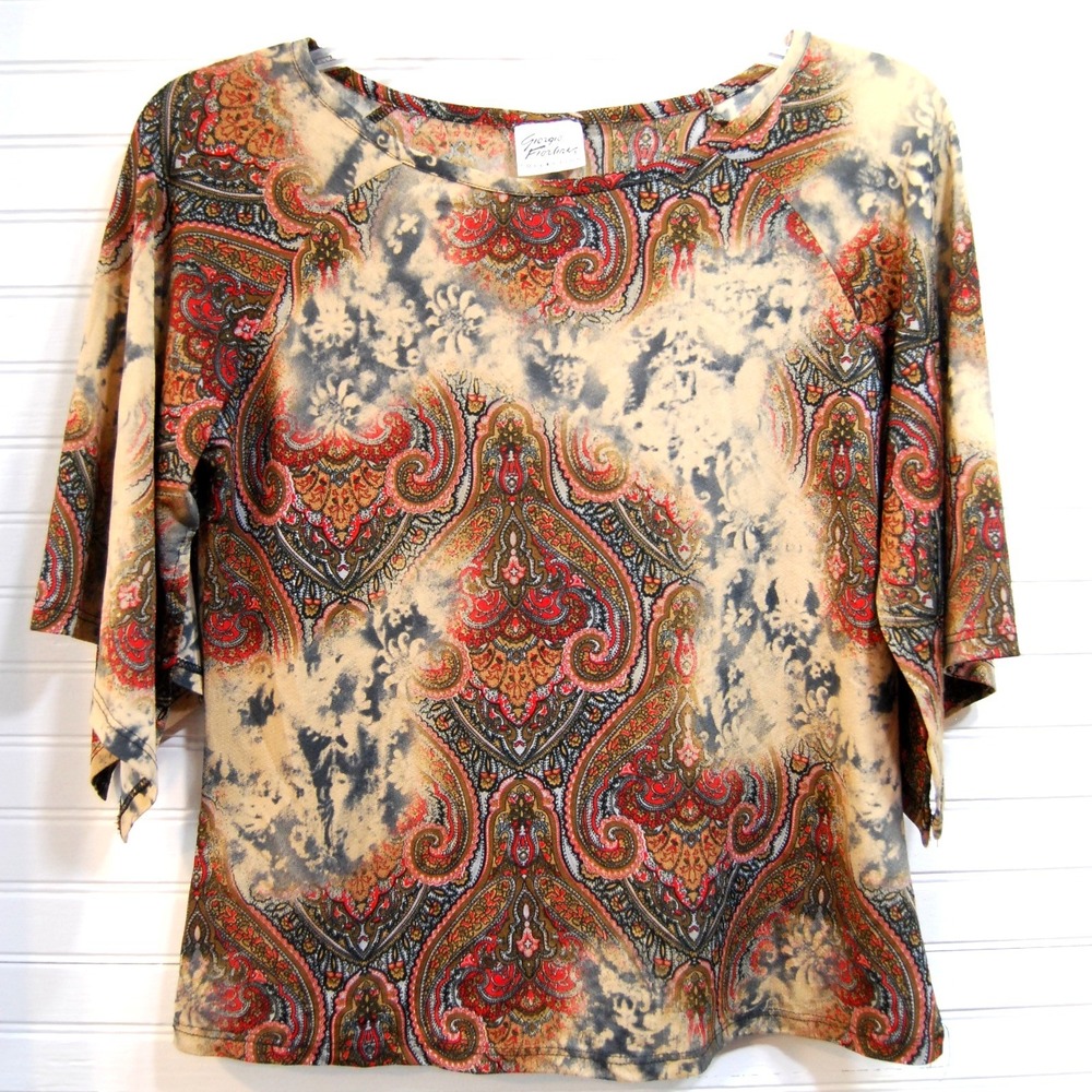 Women's Y2K top Small Giorgio Fiorlini Shirt Whimsigothβ Grunge Bell Sleeve